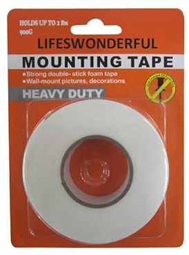 Lifeswonderful - Doppelseitiges Klebeband aus Schaumstoff – Weiß – 1,8 cm x 210 cm