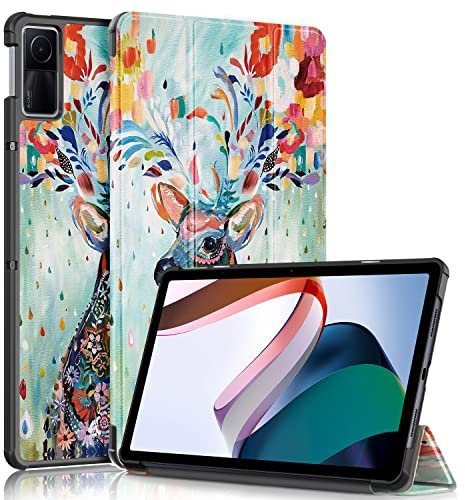 TOPCASE Ultra Sottile Custodia per Xiaomi Redmi Pad 10.61 Pollici 2022 Custodia con supporto Funzione e Auto-Sonno/Stela,Cervo Colorato