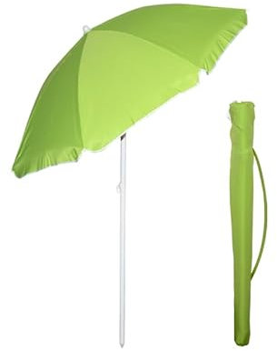 VIRSUS Ombrellone da Spiaggia 950, Diametro 180 cm, Tessuto Poliestere 440gr, Asta in metallo da 32 mm, 8 Stecche e Snodo Regolabile, Ombrello Mare con Sacca Tracolla per trasporto (Verde)
