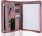 Calfinder Konferenzmappe A4, PU Leder Dokumentenmappe, Reissverschluss Schreibmappe a4, Lila Aktenmappe mit a4 Klemmbrett, Business Portfolio Organizer, Violett