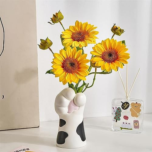 Eastuy Cat Claw Vase Niedliche Katze Blumenvasen Harz Katzen Krallen Design Vase Für Moderne Home Decor, Tiervase Deko Vasen Für Tischdecko, Mittelstücke Und Heimdekoration