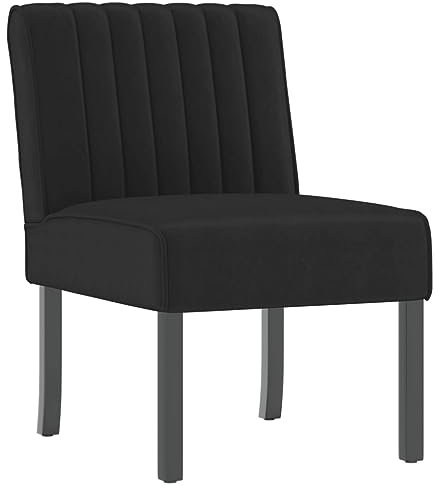 vidaXL Polsterstuhl, Polstersessel für Wohnzimmer Büro Schlafzimmer, Relaxsessel ohne Armlehnen, Relaxstuhl Sessel Stuhl Bürostuhl, Schwarz Samt