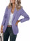 Cicy Bell Donna manica lunga Casual Blazer Lavoro Ufficio Bottone Open Front Jacket Tuta, Blu viola., L