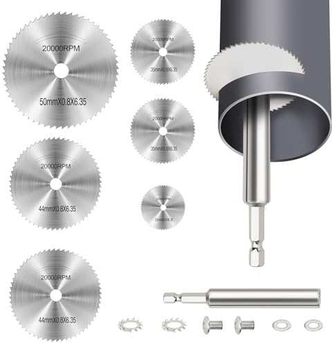 Anmxkoo Inside Pipe Cutter for Pvc Pipe, Professional Plastic Plumbing Tools with 6pcs Rotary Drill Saw Blades and 1/4 Hex Shank for Plumber, Suitable for Big Small Diameter ABS Metal Pipes