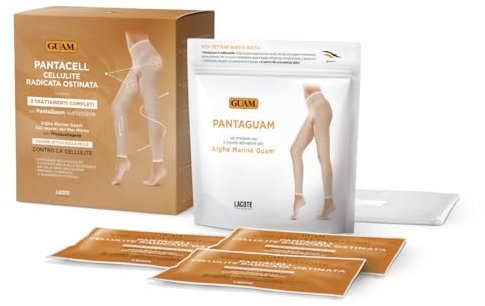 Guam, Intensive Pantacell-Behandlung für hartnäckige Cellulite + 3 Nachfüllflüssigkeiten + Saunahosen-Effekt, mit Meeresalgen, Made in Italy