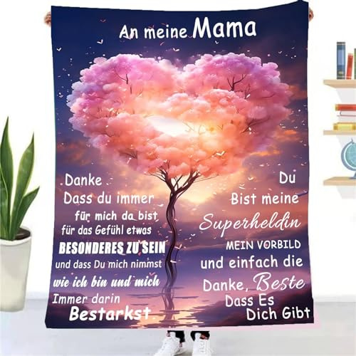 TDDKFB Kuscheldecke Flauschig Decke Fleecedecke-Geschenke zum Muttertag für Mama,Tochter Sohn für Bester Mutter Überraschungsgeschenk-Decke,Wohn- & Kuscheldecken 150x200cm, Sofa überwurfdecke