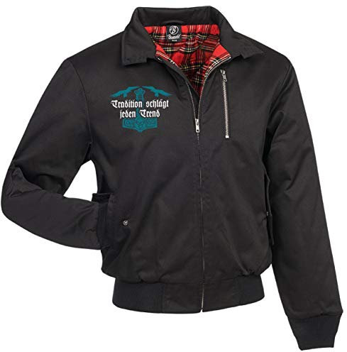 SONS OF ODIN Herren gefütterte Harrington WINTER Jacke Thors Hammer Wikinger Ehrfurcht Kultur