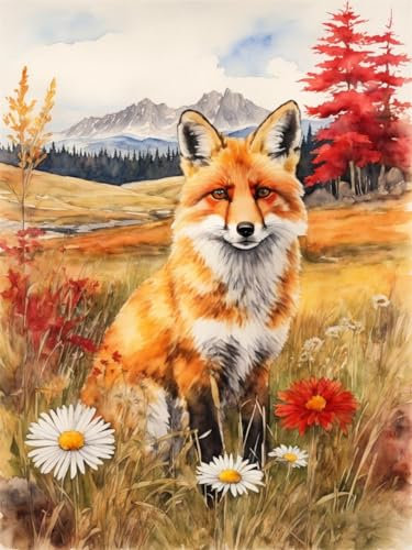 Abillyn Stickerei-Kreuzstich-Set, Fuchs, gestempelt mit gedrucktem Muster, Starter-Set (Fuchs)