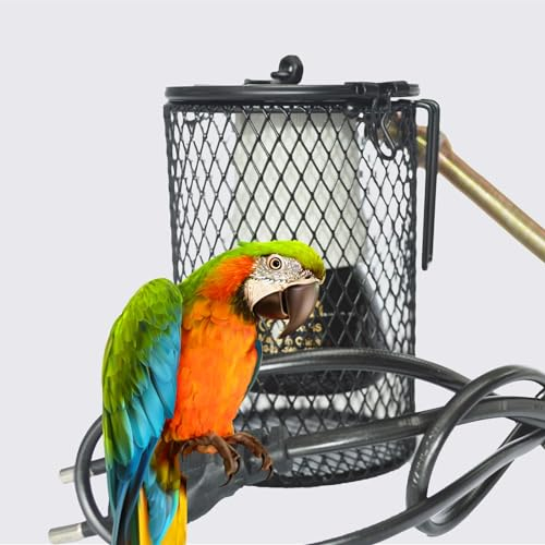 Reptile Wärmelampe, mit Käfig und Glühbirne Aus Keramik, Wärmelampe 100w, Winterheizung Zubehör für Amphibien Reptilien, Tiere Lizard,Turtle,Snake,Chamäleon,Vögel,Hühner