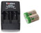 Universal-Batterie-Ladegerät für CR2-Akkus und CR123A-Akkus (16340) mit 2 Fächern - Einzelkanalsteuerung, mit USB-Kabel. optional mit Akkus (inkl. 2X CR2-Akku)