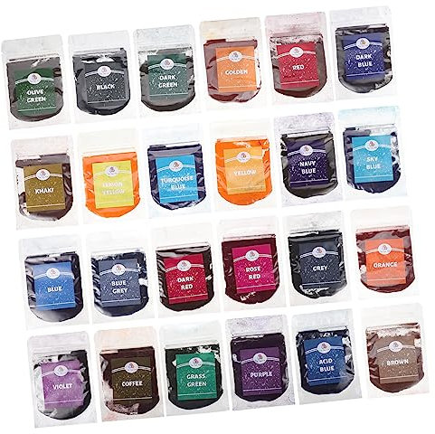 Gogogmee 24bolsas Polvo De Tie Dye Para Teñir Ropa y Accesorios Kit De Suministros Para Fiesta De Teñido Para Adultos Brillantes y Duraderos