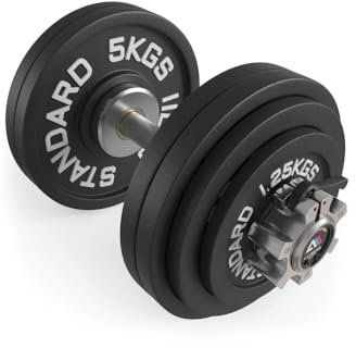 ATLETICA L1 Olympia Set | Kurzhantel Set 27.5 kg | 36 cm | 27,5 kg Iron Plates | Ø 50 mm | Studioqualität | 190.000 PSI | Hochbelastbar & verchromt | Kugelgelagert