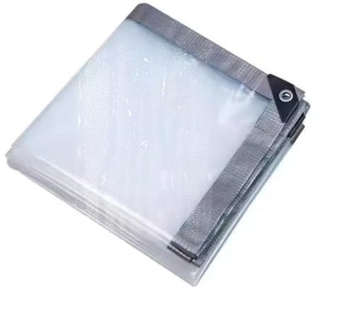 DSFHVBDD Lona Impermeable Exterior Transparente 6x6m, Lonas para Piscinas, Lona Transparente para Terraza, Lona de Protección Protección Total, para Leña, Muebles, Jardín, Piscinia, Vehículos