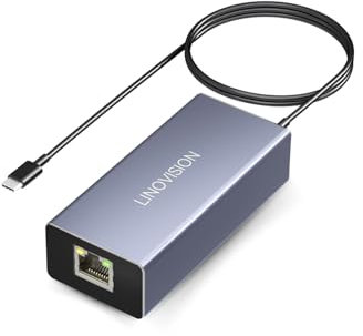 LINOVISION Convertisseur POE vers USB-C, données et charge via un seul câble, convertisseur POE lEEE802.3af/at vers USB Type C avec Ethernet 10/100Mbps, sortie 9V/2.22A ou 5V/2A, adapté aux téléphones