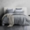 SOULFUL Housse de Couette 220x240 Coton, Gris Ensembles de Housse de Couette avec Fermeture Éclair, 100% Coton Lavé, Texture Lin, Parure de Lit 220x240 Coton avec 2 Taie d'oreiller 65x65 cm