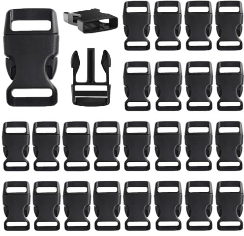 JOOTUEPO 50 Piezas Mini Hebillas de Plástico 10mm, Broche de Mochila, Cierre de Hebillas de Liberación Lateral para Pulseras de Paracord Correa de Equipaje Collar de Mascota Reparación de Mochila