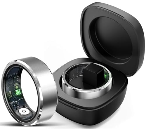 Smart Ring Smartringe für Herren Damen Android iOS Fitness Ring Herzfrequenz Health Tracking Ring Pulsmesser Sport Ringe Fitness Schrittzähler Schlaf Ring 5ATM Wasserdicht Aktivitätstracker