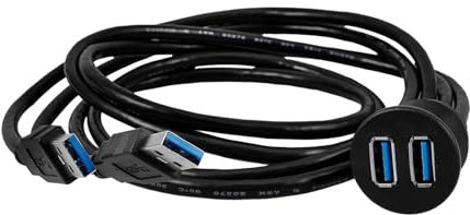 OSOLADY Dual USB-3.0-verlängerungskabel 1 Meter Einbaufähiger Auto USB Anschluss Schneller Datenübertragungsanschluss Für Auto Boot Und Motorrad