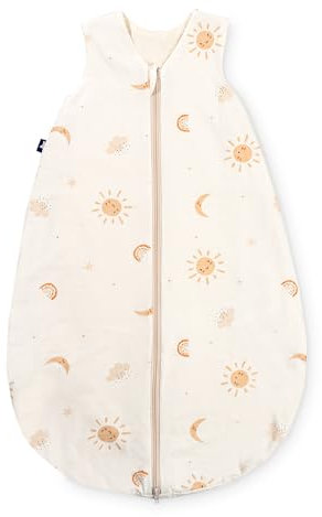 Julius Zöllner Sommerschlafsack Jersey Happy Sun, Größe 50/56 | aus weicher Jersey Baumwolle, sicher und schadstoffgepüft, ideal für warme Sommernächte