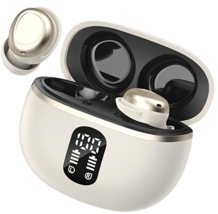 Kopfhörer Kabellos Bluetooth, Bluetooth Kopfhörer 5.3 mit 4 ENC Mic, Mini In-Ear Schlafkopfhörer 50H Laufzeit, Sanfter Klang Bequem Tragen ohne Druckgefühl, IPX7 Wasserdicht Ultraleicht Ohrhörer