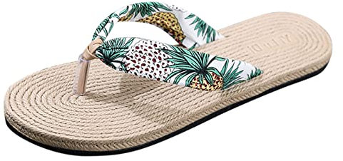 Chaussures Femmes Compensé Blanches Sandales Fermée Chausson De Plage pour Femme Confortable Rrthopédique Tongue Classiques Tong Paille Femme