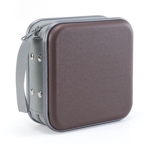 LIOVODE DVD-Tasche,48 Kapazität CD-Hülle Halter Lagerung Veranstalter Hartplastik Schutz Disc-Geldbörse für Auto (48 Kapazität, Kaffee 48)