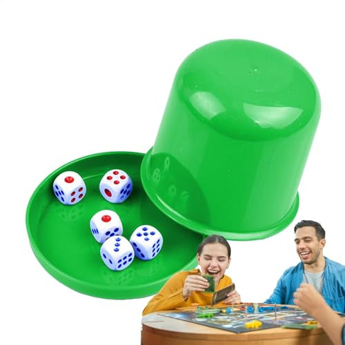 Dice Cup Set,Dice Play Set - Cup with Lid Includes 5 Dices, Shaker Board Games, Birthday Party Stacking Games for Bar