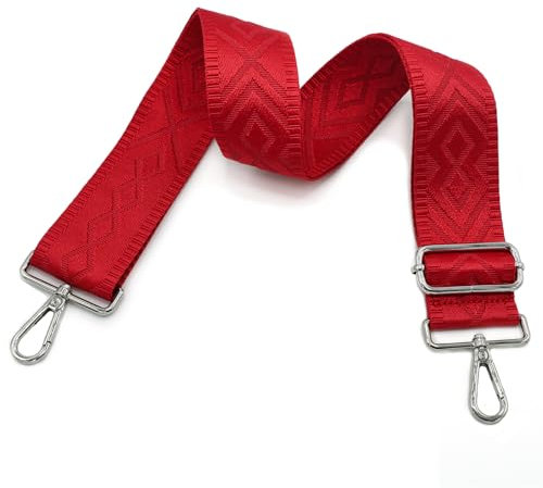 Angtex Taschengurt Schultergurt zum Wechseln für Damen-Handtaschen, verstellbar, 5 cm breit (Rot)