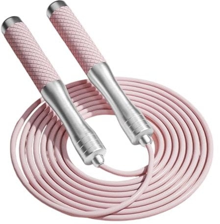 Culinavog Weighted Skipping Ropes, 1 Piece Adjustable Jumping Ropes with Non-Slip Handle for Adults, Fitness Equipment for Home Use, Fitness Equipment for Women, Men, Children (Pink, 300 cm) (Pink)