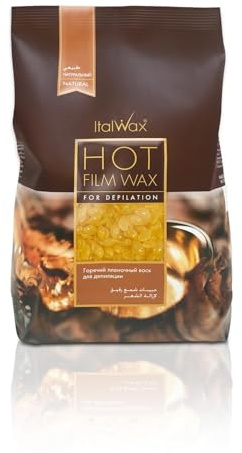 Italwax Natural Hard Wax Beads – 500g (1.1 lbs) – Strip-Free, Unscented Hair Removal Wax, Gentle on All Skin Types, Ideal for Bikini Line & Underarms, Professional & Home Use