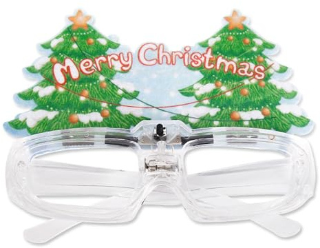 ZwaitL Leuchtende LED-Brille, festliches Party-Augen-Accessoire, mehrere Stile, Lichtshow, festliche Kleidung für die meisten Altersgruppen, Weihnachtsbrille für Erwachsene