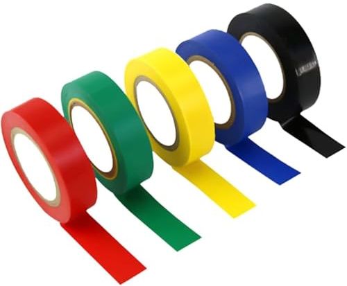 HAOJZE 10 Rollen mehrfarbiges Isolierband – hitzebeständig, 10 m x 16 mm, ideal for den Innen- und Außenbereich
