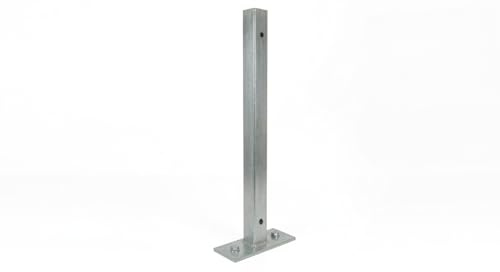 Palo per Recinzione Zincato 850mm con Piastra a Terra - Sezione 40x40mm - Supporto per Pannelli Frangivista e Recinzioni Modulari - Alta Resistenza Agenti Atmosferici (PALO ZINCATO 4X4X85 mm)