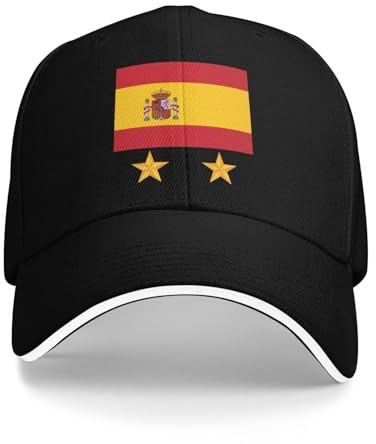 Anceky Gorra de béisbol con Bandera de hincha español de fútbol español, 2 Estrellas, España 2026