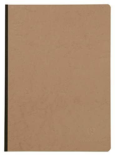 Clairefontaine 79146C - Notizbuch / Kladde Age Bag DIN A4 21x29,7 cm, liniert 96 Blatt, 90g, geleimt mit Lederstruktur, mit bedruckten Vorsatzblättern, Tabakbraun, 1 Stück