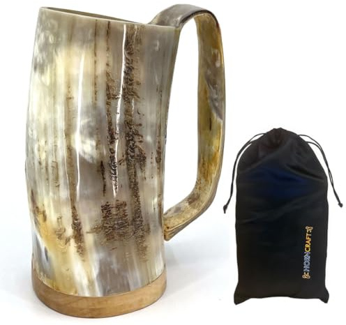 Petite corne Chope – Brut – Finition fabriqué à la main Soldats Tasse Mug – Corne