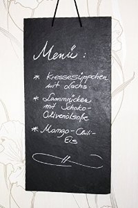 MEMOBOARD aus Schiefer Kreidetafel 60x30cm Schieferplatten Landhaus