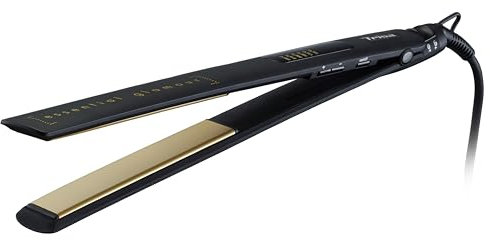 Trisa Haarglätter - Schmale, elastische Keramikplatten für vielseitiges Styling, kontrollierbare Temperatur 155°C-230°C, 360° drehbares Kabel, LED-Anzeige, elegantes Design
