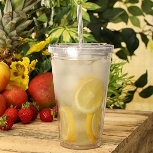 bar@drinkstuff Double Wall Plastic Cup 473ml/16oz, Pack of 2