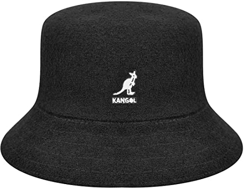 Kangol Frottee Bermuda Bucket Stoffhut Sommerhut Strandhut Sonnenhut Fischerhut Damen/Herren - Sommer Frühling-Sommer - M (56-57 cm) schwarz