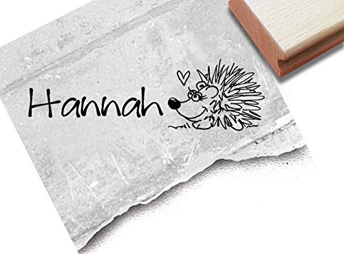 Stempel Namensstempel Igel - Kinderstempel personalisiert mit Name und Tier Geschenk für Kinder Kita Schule Einschulung- zAcheR-fineT