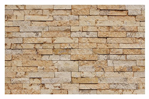 1 Muster W-014 Travertin Gold Wand-Design Verblender Steinwand Naturstein Fliesen Lager Verkauf Stein-Mosaik Herne NRW