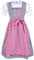 Isar Trachten Ragazza Vestito Tradizionale Bavarese per Bambine Blu Marino Rosa Fucsia con Blusa, Blu Marino Rosa Fucsia Marine Pink, 158