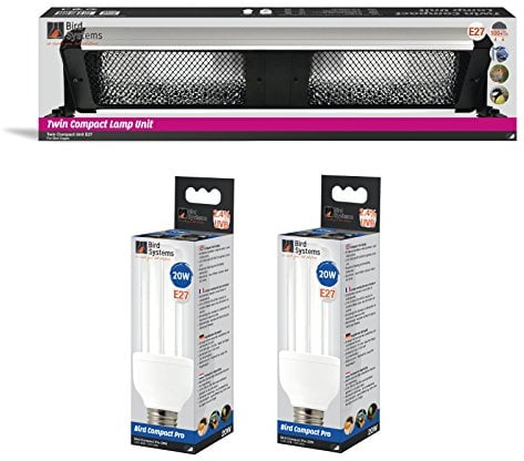 Bird Systems - Kompaktleuchte für Vögel 60cm + 2X Bird Lamp - Vogellampe inklusive Leuchtmittel