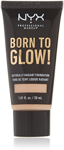 NYX Professional Makeup Fond de Teint Éclat Born to Glow, Fini Éclatant, Couvrance Moyenne Modulable, Formule Vegan, Teinte : Light