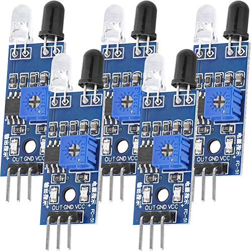 AZDelivery 5 x IR Infrarot Modul für Hinderniserkennung Abstand Sensor kompatibel mit Arduino und Raspberry Pi inklusive eBook!