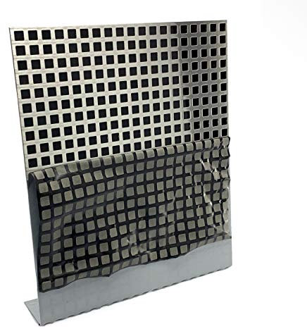 Edelstahl Lochblech QG10-15 Edelstahl Blech 1,5 mm dick beids. geschliffen & foliert Lochblech Zuschnitt nach Maß (500 mm x 250 mm)