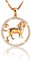 PAVELS Élégant collier pour femme avec pendentif signe du zodiaque Lion plaqué or rose et cristaux brillants de la collection Shine avec une élégante boîte à bijoux
