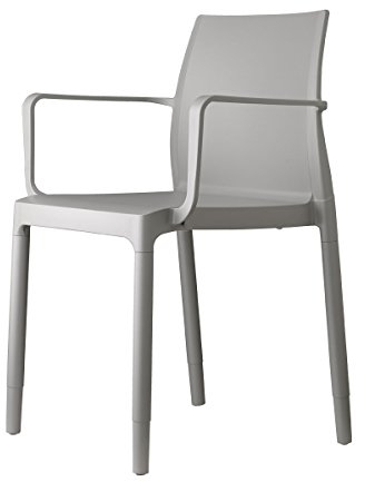 SCAB DESIGN Stuhl Modell Chloé Trend Mon Amour Aluminium mit Bezug aus Technopolymer Set 4 Stück - erhältlich in 5 Farben (Hellgrau)