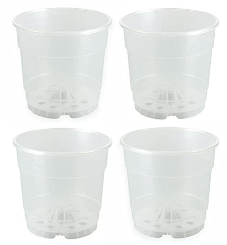 Orchideentopf Pflanztopf für Orchideen Kunststofftopf Blumentopf Untertopf Ø14,5 cm. 1, 3, 4 Stück Set (4)